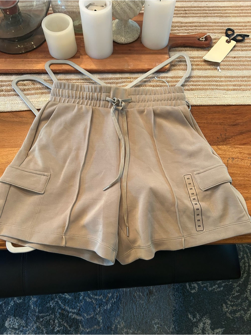 Calia Brand Taupe Drawstring Cargo Shorts